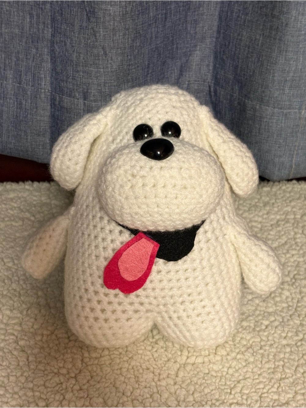 ‘Marshmellow’ - White Plush Crochet Dog